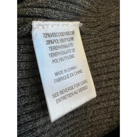 Milly New York Racer Stripe Turtleneck Ribbed Sweater Dress Gray Pink M - Picture 5 of 5